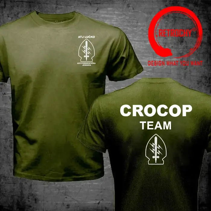 T-shirt ATJ LUCKO de l'unité spéciale anti-terrorisme croate pour homme, t-shirt à manches courtes p