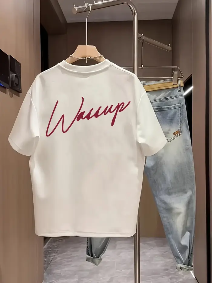 T-shirt surdimensionné pour homme avec motif « Wassup »