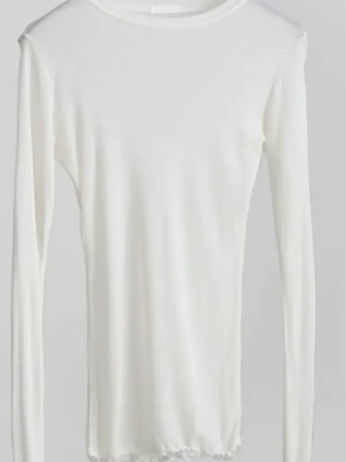 Haute qualité plaine T-shirt femmes coton élastique basique T-shirts femme décontracté hauts à manches longues Sexy