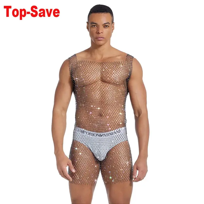 Débardeur en maille strass pour hommes