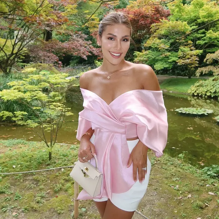 Haut court en satin rose clair avec mancherons pour femme, mini top tendance pour fille, tendance