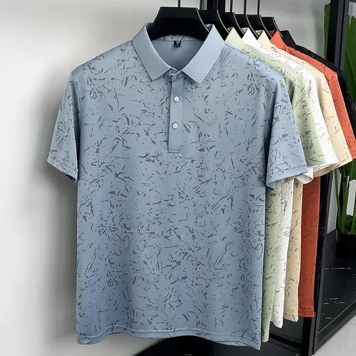 Chemise polo classique pour homme avec motif imprimé