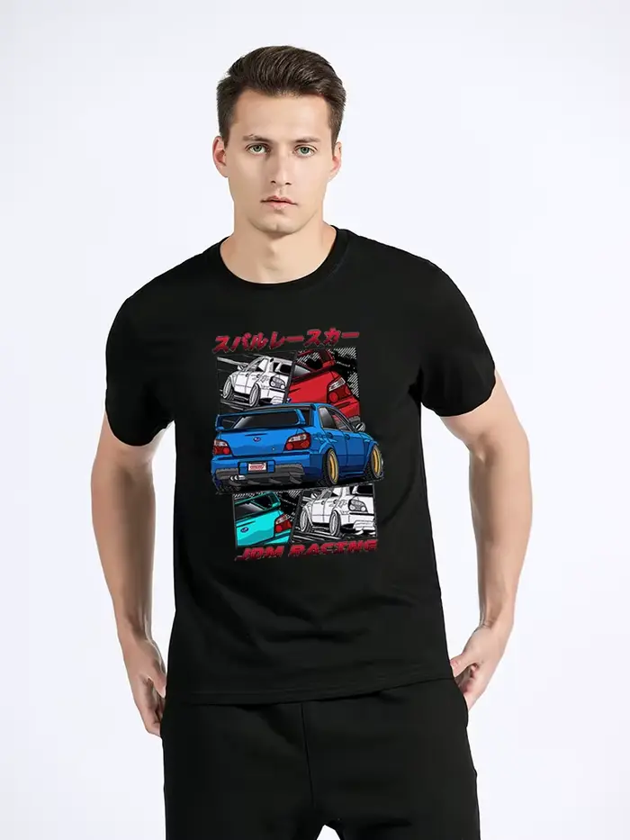 T-Shirt Classique en Coton à Col Rond pour Homme