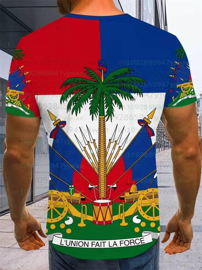 T-shirt imprimé drapeau d'Haïti