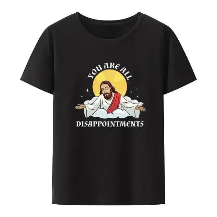 Christian I'll Be Back Funny Jesus Print T Shirt Femmes et Hommes Manches Courtes O-cou Style Cool Y2k Streetwear