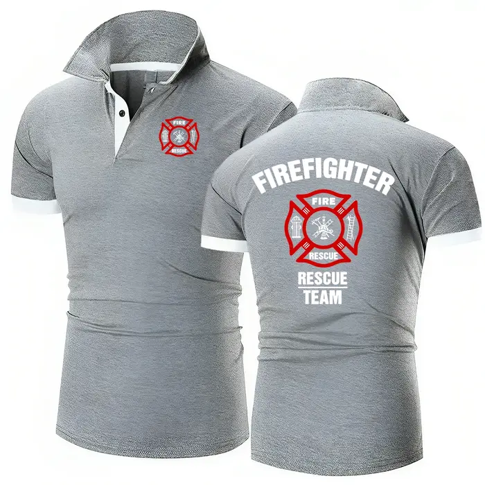 Polo de l'équipe de sauvetage de pompier pour hommes