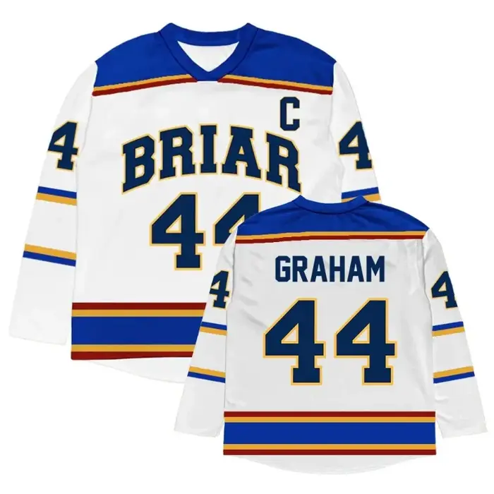 Briar University Hockey Graham 44 Tucker 46 T-shirt unisexe respirant à manches longues avec impression 3D