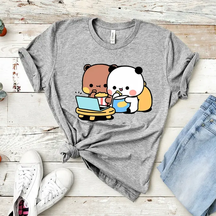 T-shirt graphique imprimé Bubu et Dudu pour femmes et hommes