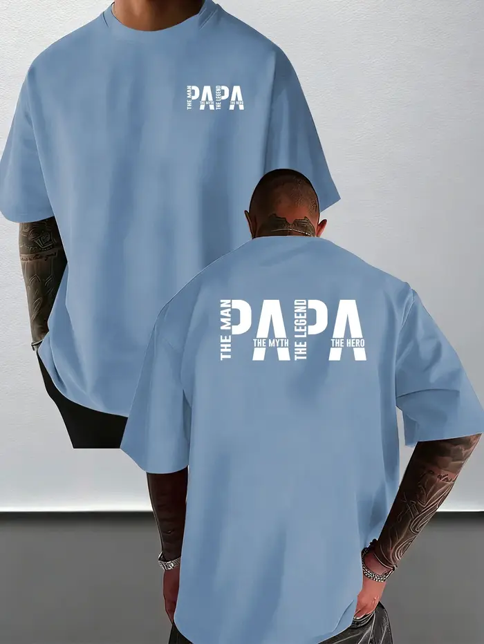 T-shirt pour homme 100% coton avec design « Dad Man Myth Legend »