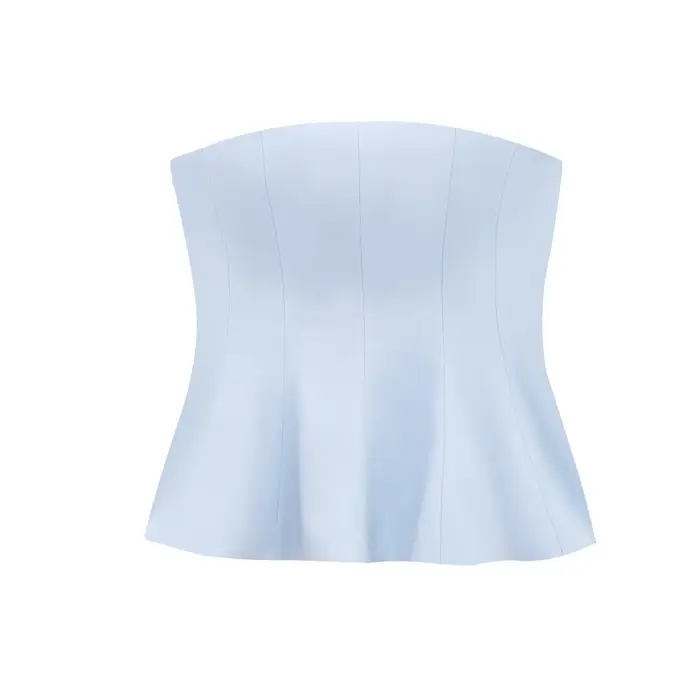 KONDALA Sexy beurre jaune Cami volants bustier tubulaire femmes mode 2025 été sans bretelles Y2K fille haut fête de vaca