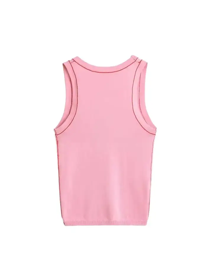 Débardeur en tricot sans manches pour femmes