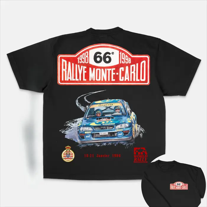 T-shirt Rallye Monte-Carlo 1998 pour hommes et femmes, hauts en coton rétro de course, vêtements pou
