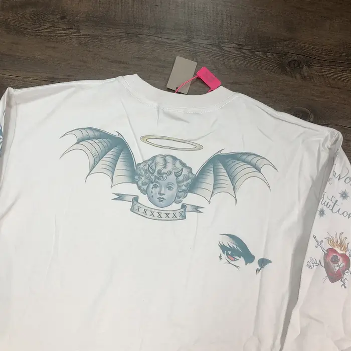 SAINT OF MICHAEL 25SS 1:1 mode Streetwear Vintage manches longues t-shirt ample surdimensionné hauts 100% coton