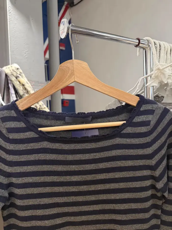T-shirts rayés à manches trois quarts pour femme