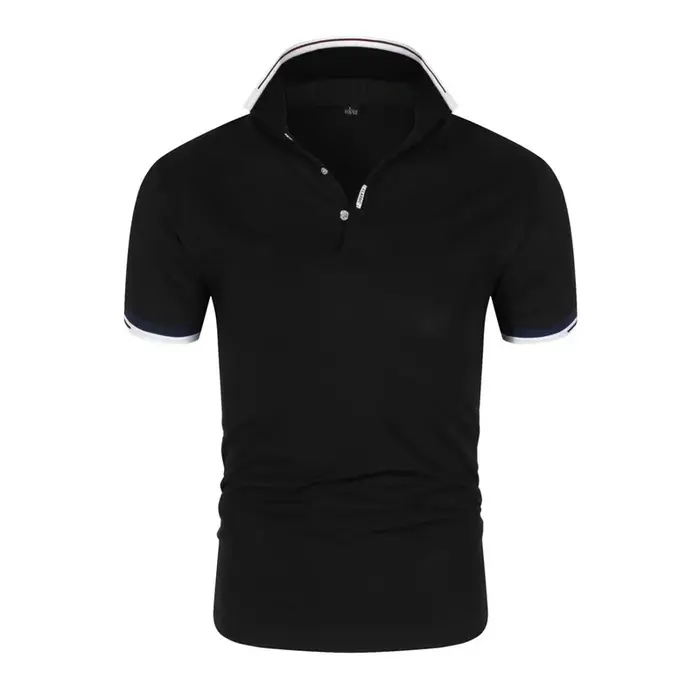Haute qualité offre spéciale été décontracté respirant confortable Polo hommes couleur unie revers à manches courtes