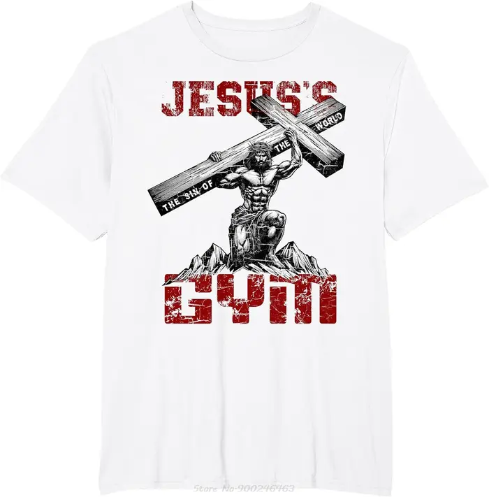 Christian entraînement T-shirt jésus gymnase culturiste Motivation