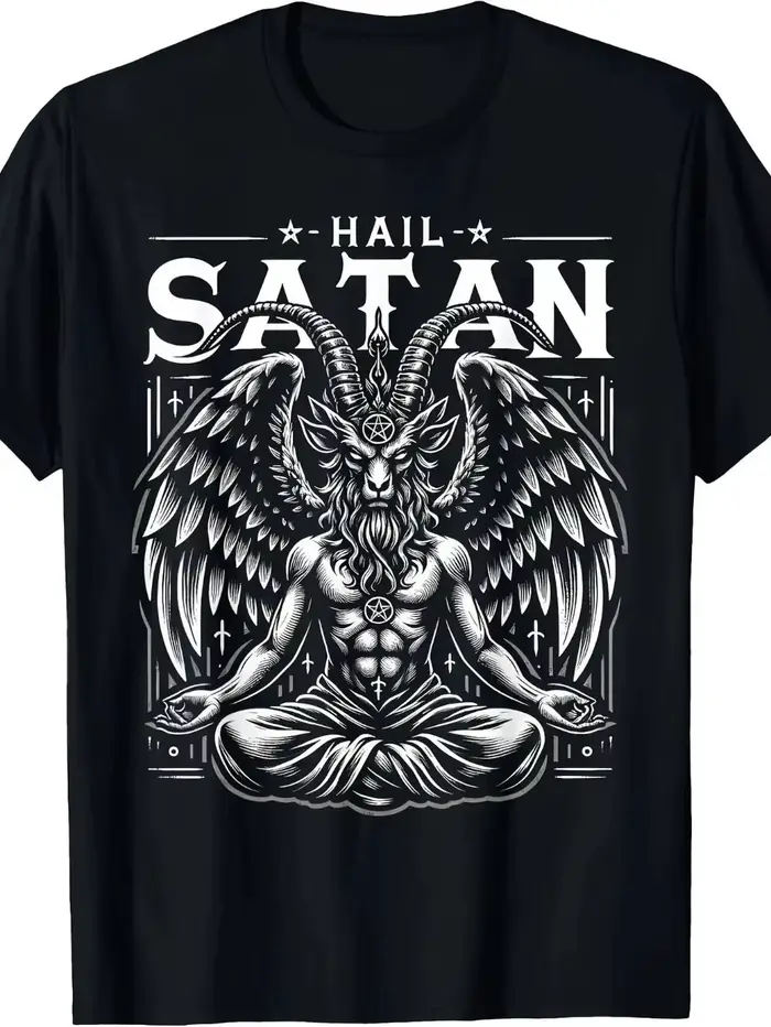 Mystérieux gothique esthétique éloge Satan Baphomet T-Shirt vêtements graphique à manches courtes ch