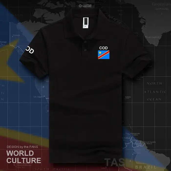 Polo à manches courtes pour hommes, 2017 coton, imprimé de marques blanches, République démocratique