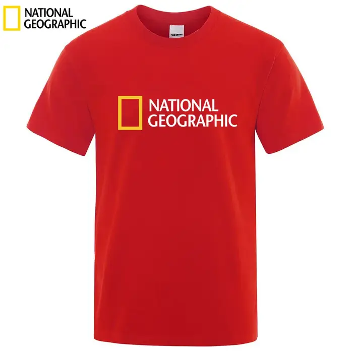 National Geographic imprimé T-Shirt pull à manches courtes décontracté unisexe Couple haut nouvelle marque vêtements pour hommes et femmes