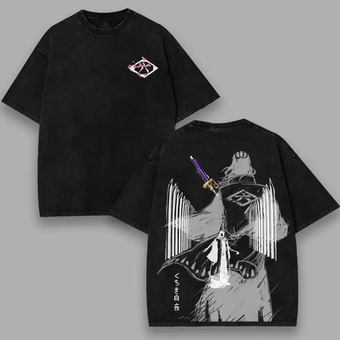T-shirt vintage surdimensionné Anime BLEACH Kuchiki Byakuya