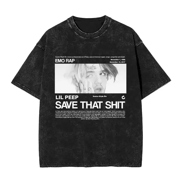 Lavé Vintage rappeur Lil Peep Album de musique 2025 T-shirts hommes femmes mode Hip Hop rétro
