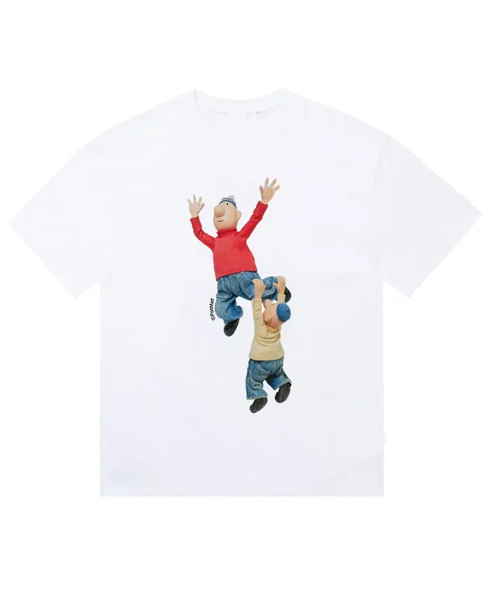 T-shirt à motif imprimé de personnages de dessins animés amusants