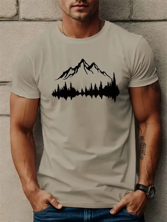 Mode montagne graphique T-shirts pour hommes été