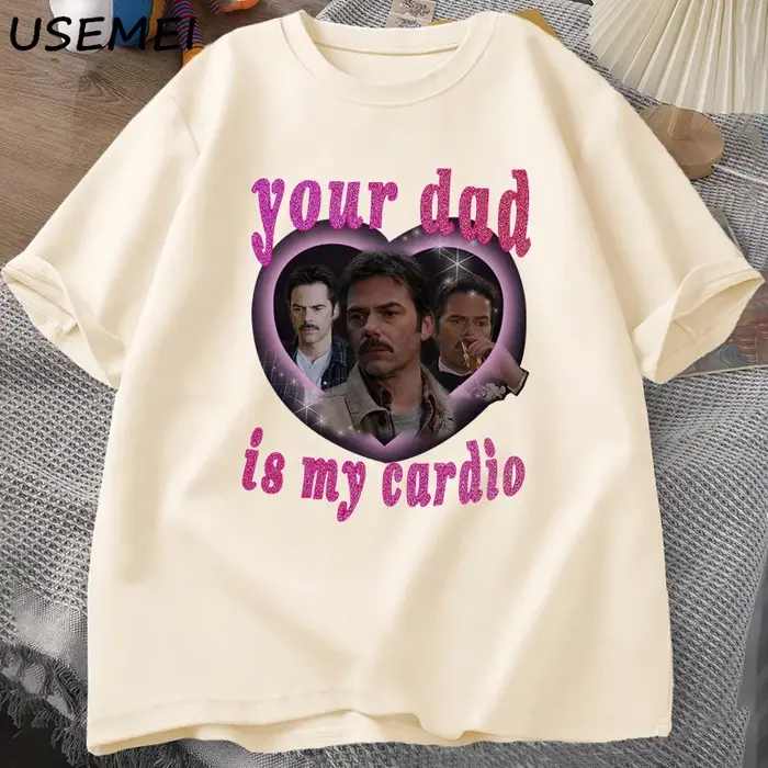 T-shirt imprimé graphique Your Dad Is My Cardio pour hommes et femmes