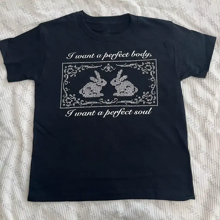T-shirts imprimés lettres style punk pour femmes