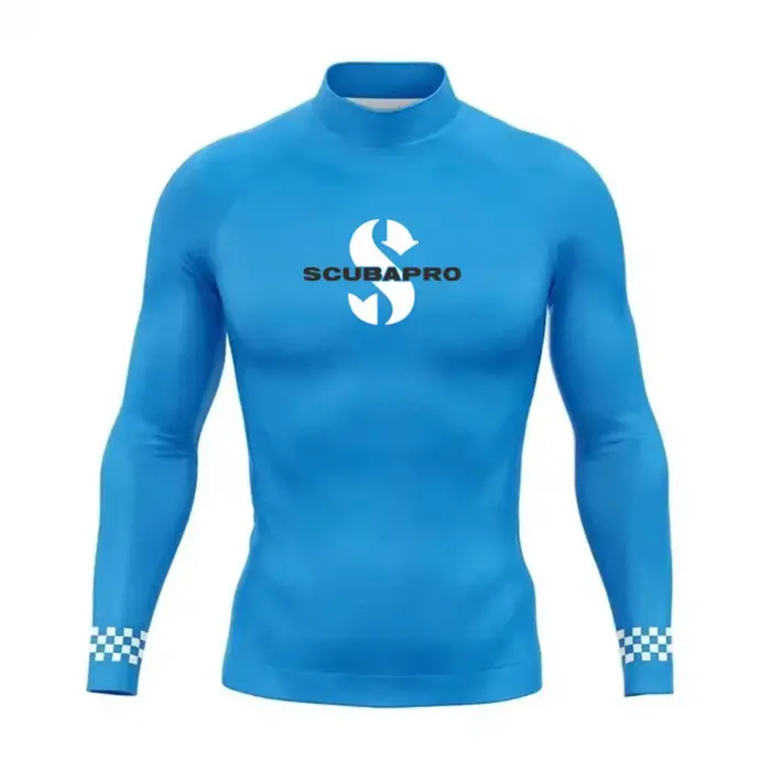 Été hommes éruption garde à manches longues Surf natation T-shirt plage Protection UV maillots de bain Lycra Surf plongée maillot de bain Rashguard chemise