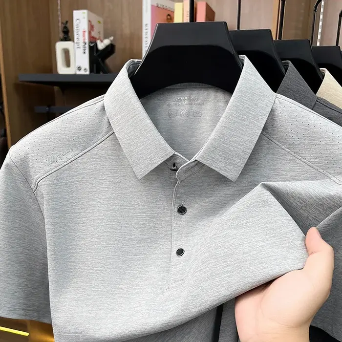 Polo respirant pour homme avec patte de boutonnage