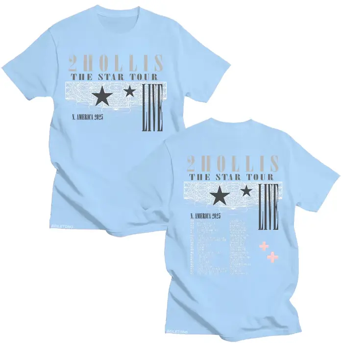 2Hollis The Star Tour 2025 T-shirt coton à manches courtes femmes hommes mode