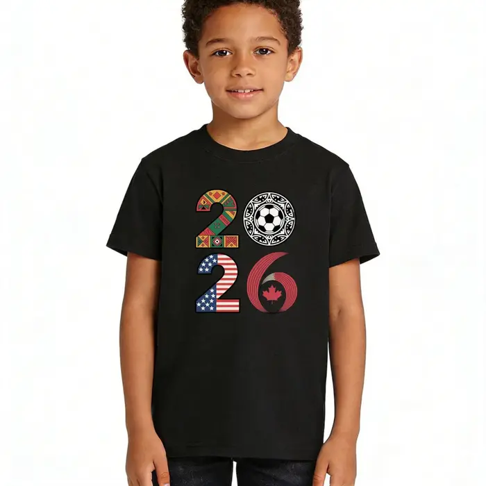 T-shirt graphique style football vintage international pour enfants