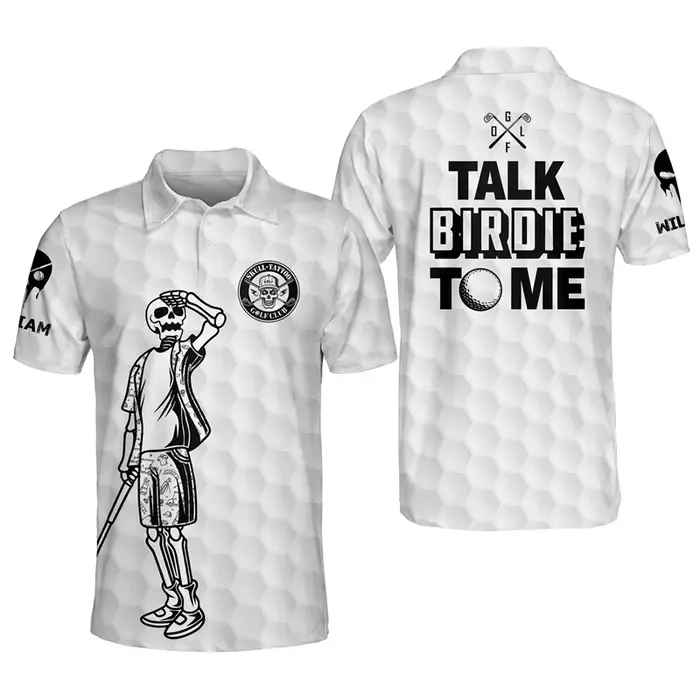 Polo à manches courtes Skull Talk Birdie To Me pour hommes et femmes