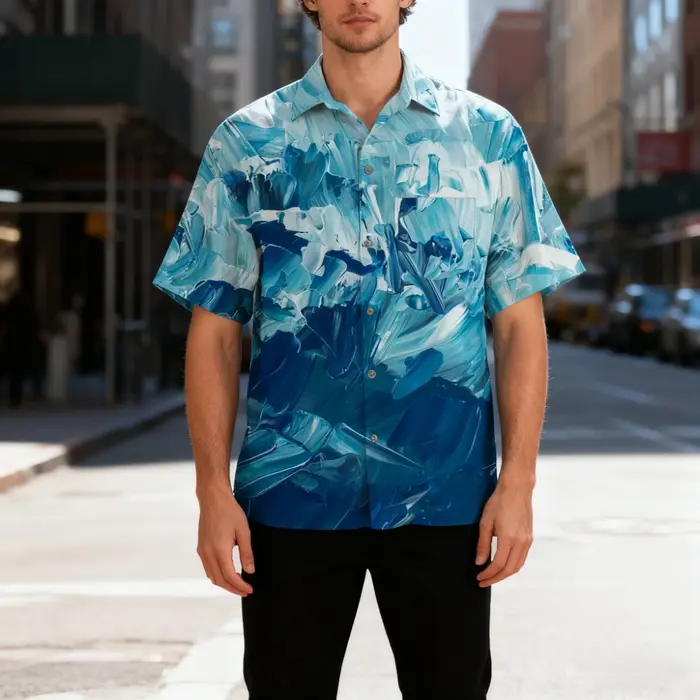 Chemise hawaïenne à manches courtes pour hommes