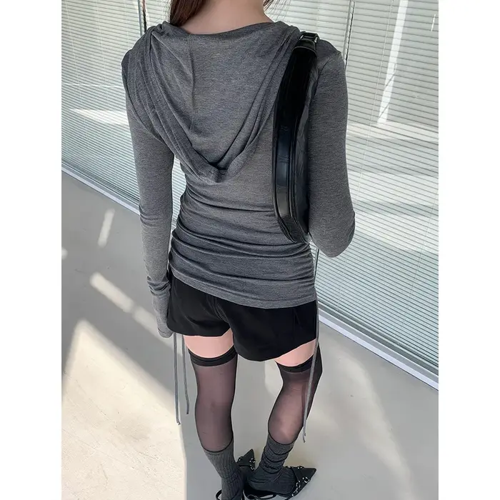 Techwear Cleanfit – T-Shirt à capuche et cordon de serrage pour femme