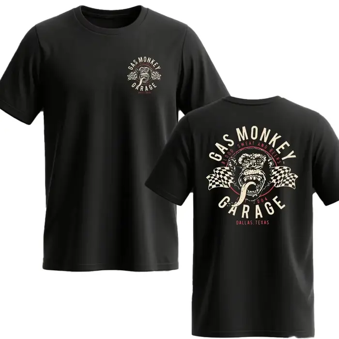 Nouveau T-shirt Homme Double Face en Coton Essentiel Gas Monkeys Garage Été 2026 – Collection Incroyable