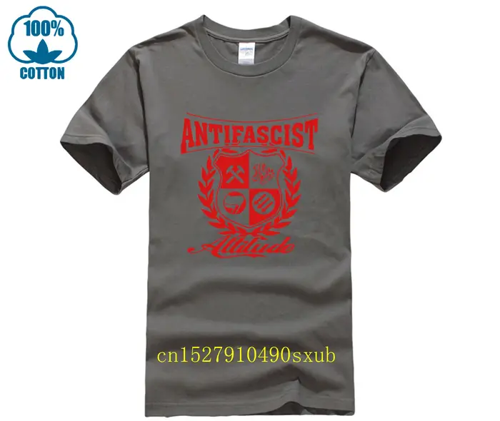T-shirt col rond homme, décontracté et cool, à la mode, antifasciste