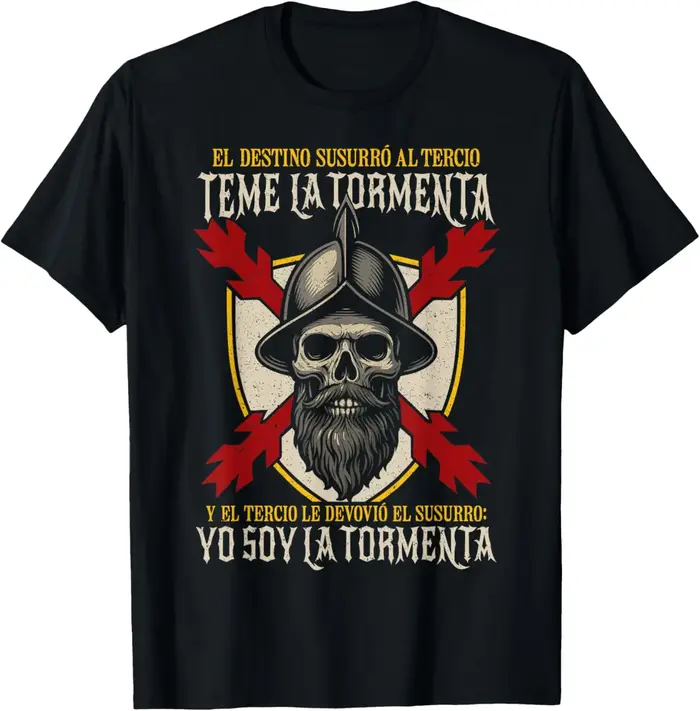 T-shirt décontracté à manches courtes 100 % coton Teme La Tormenta Tercio Español Don Blas De Lezo Infantería