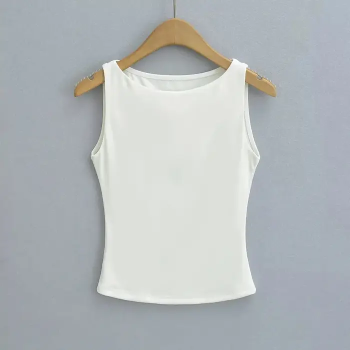 Haut doux à double couche pour femme, col bateau, Slinky, précieux