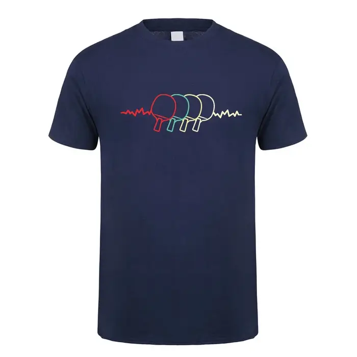 Heartbeat T Shirt Hommes À Manches Courtes Coton Tennis De Table Économie Homme Vêtements Tees Y-TP-013