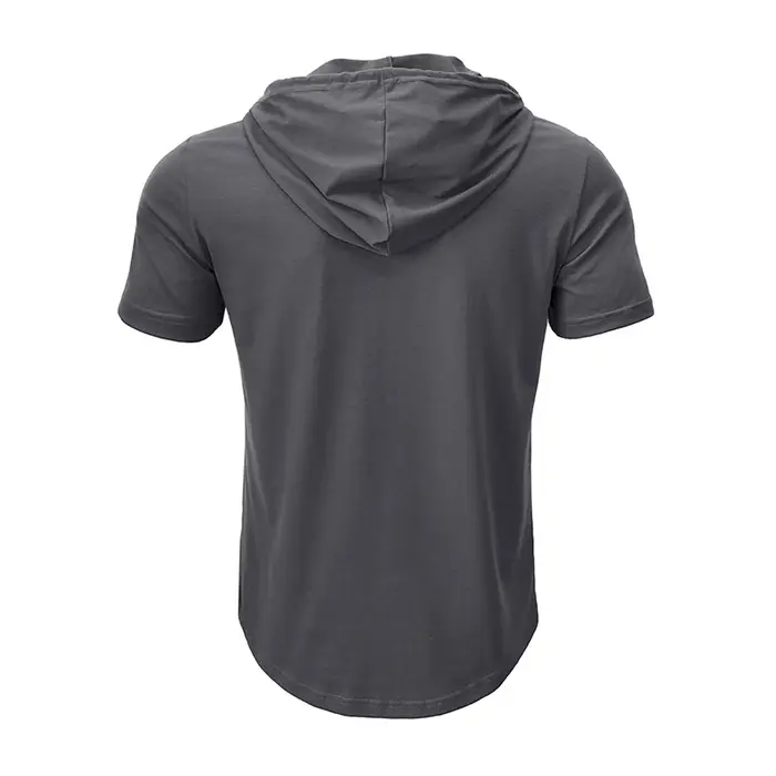 T-shirt à capuche pour hommes, Slim, Fitness, manches courtes, léger, Fitness, respirant, hauts de s