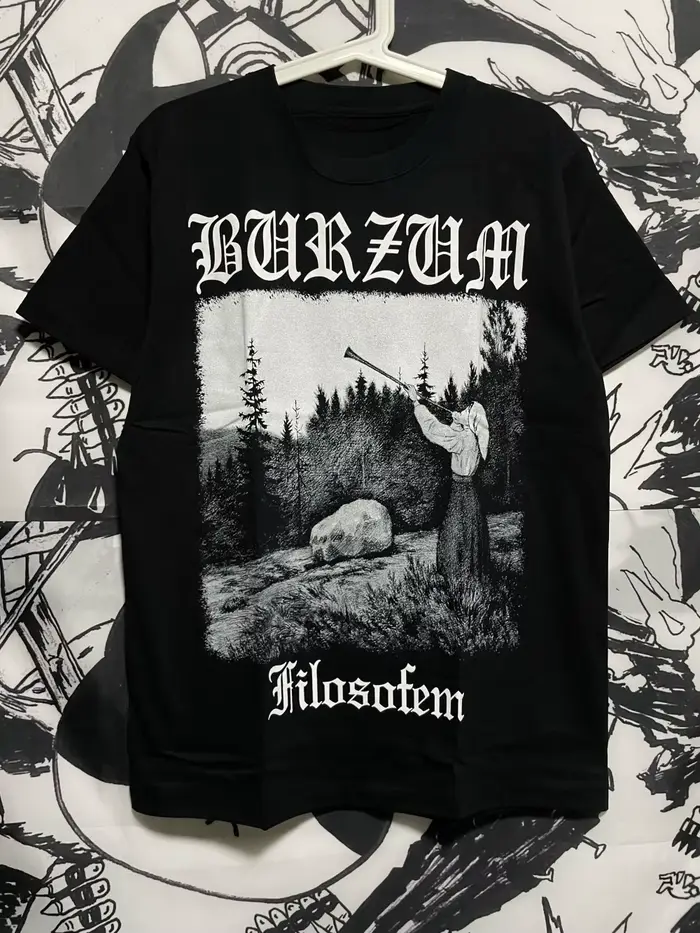 Burzum Band imprimé métal européen et américain 100% pur coton hommes été