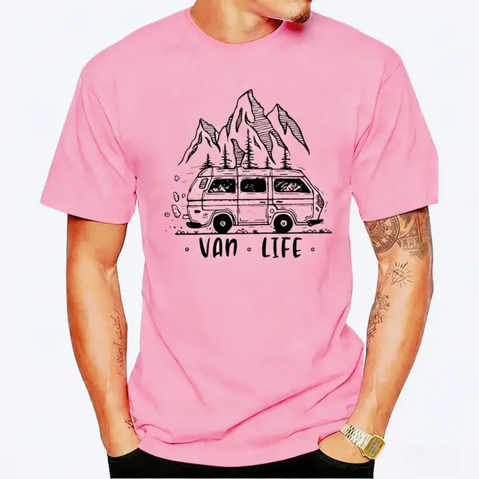 Hommes vêtements Van Life dames Camping imprimé T-Shirt homme conception T petit haut