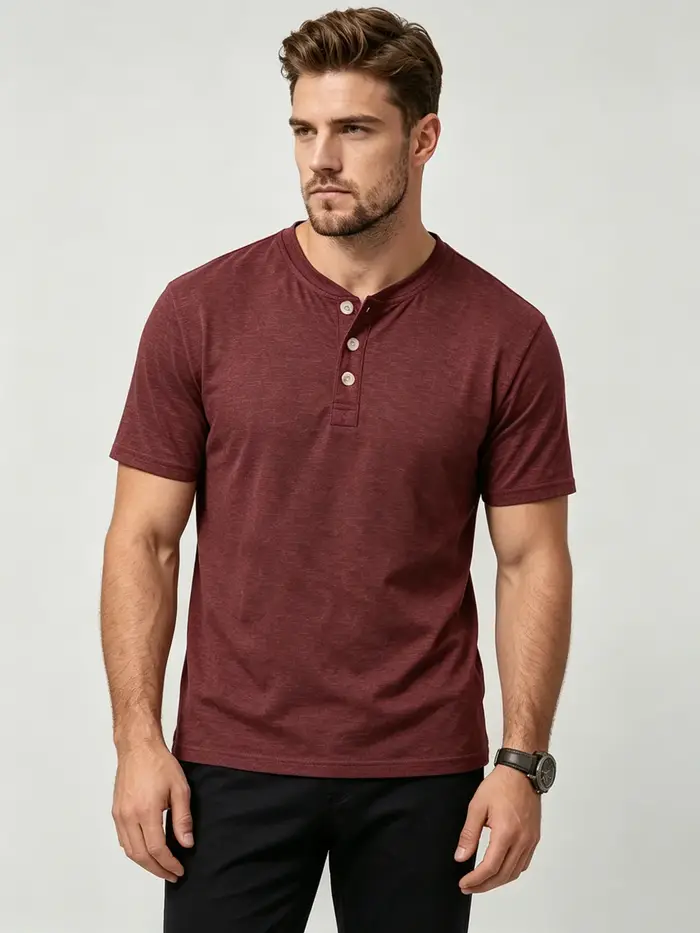 T-shirt Henley pour homme