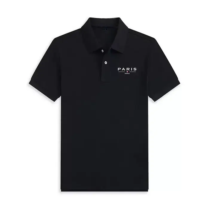Polo homme haut de gamme à manches courtes imprimé Paris 2026 – T-shirt simple et tendance pour le golf et l'été