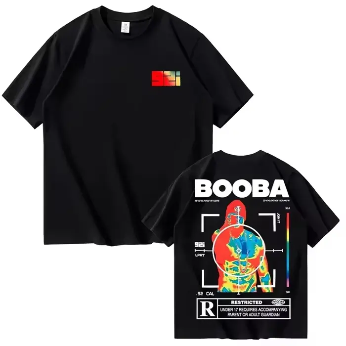 T-Shirt à manches courtes imprimé BOOBA pour hommes et femmes, coupe ample et décontractée, Style Ha