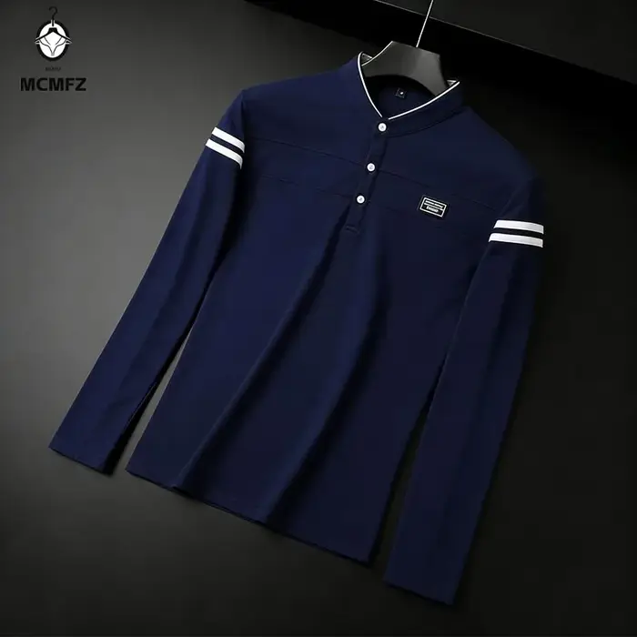 Polo à manches longues noir pour homme