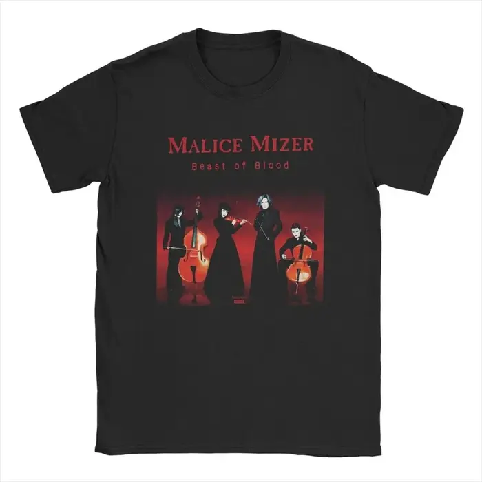 Malice Mizer groupe chanteur T-Shirts Vintage T-Shirts col rond Rock musicien T-Shirts à manches cou