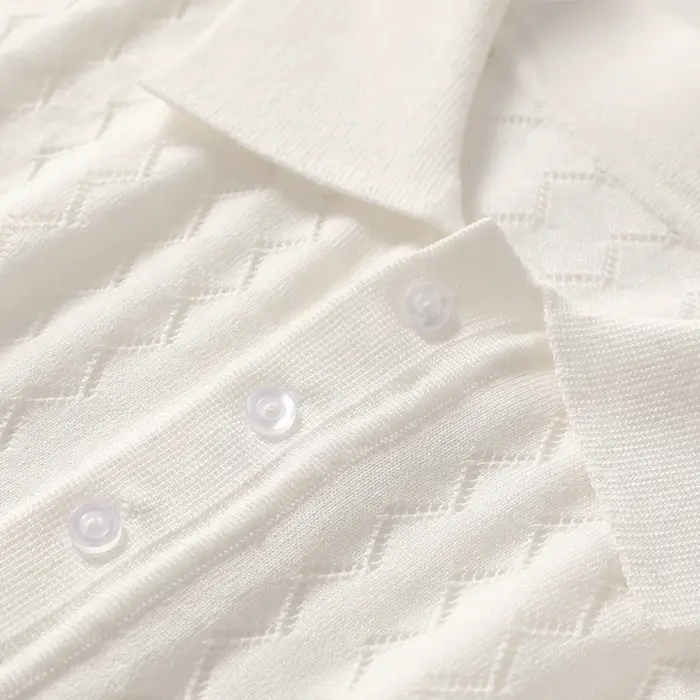 MVCircFLRT-T-shirt à manches courtes pour homme, polo en tricot respirant, chemise fine, chemise d'a